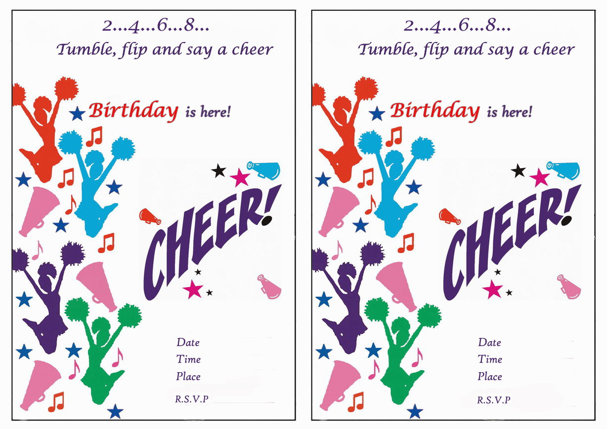 Cheerleading Birthday Invitations â Birthday Printable